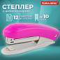 Степлер №10 BRAUBERG "Original", до 12 листов, с антистеплером, розовый, 227767 (арт. 227767)