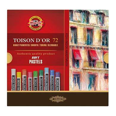 Пастель художественная Koh-I-Noor "Toison D`or Soft 8517", 72 цвета, картон. упаковка (арт. 327294)