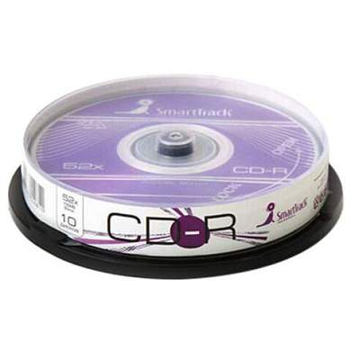 Диски CD-R SMARTTRACK, 700 Мб 52x Cake Box (упаковка на шпиле), КОМПЛЕКТ 10 шт., ST000148 (арт. 513987)
