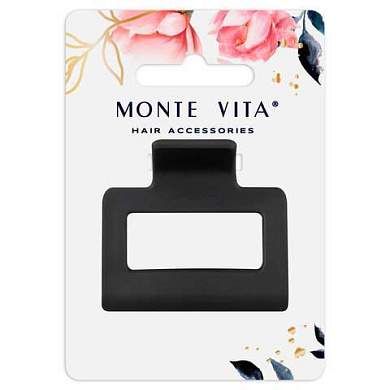 Краб для волос 5 см, soft-touch, чёрный, MONTE VITA, 457009 (арт. 457009)