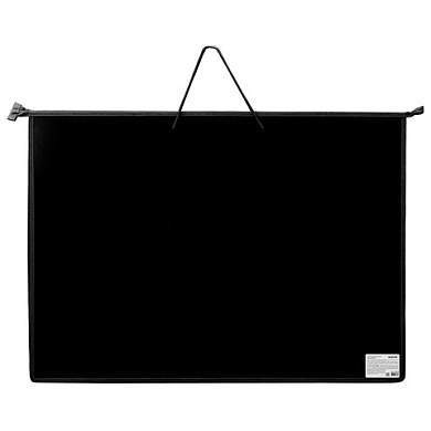 Папка для рисунков и чертежей на молнии с ручками ПИФАГОР А2, 1 отделение, пластик, ручки-шнурок, черная, 270873 (арт. 270873)