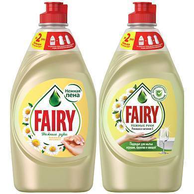Средство для мытья посуды Fairy "Нежные руки. Ромашка и витамин Е", 450мл (арт. 240406)