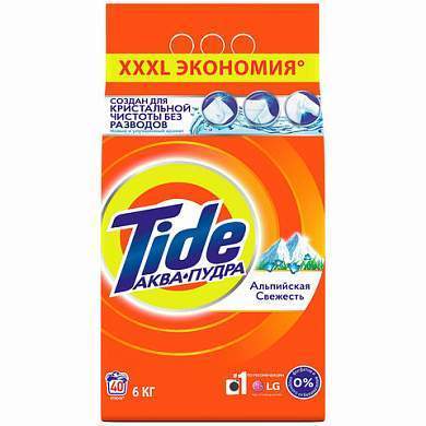 Стиральный порошок-автомат 6 кг, TIDE (Тайд) "Альпийская свежесть", 700271 (арт. 603159)