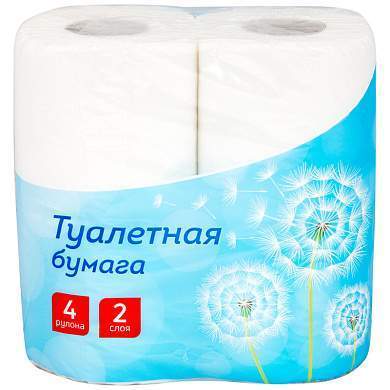 Бумага туалетная OfficeClean 2-слойная, 4шт., тиснение, белая (арт. 249814)