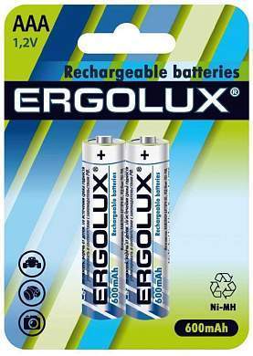 Аккумулятор Ergolux R03 600mAh Ni-Mh BL2 (арт. 641527)