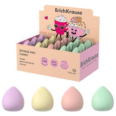 Ластик ERICH KRAUSE "Sponge Mini Yummy", 30x28x28 мм, ассорти, 63474 (арт. 274864)