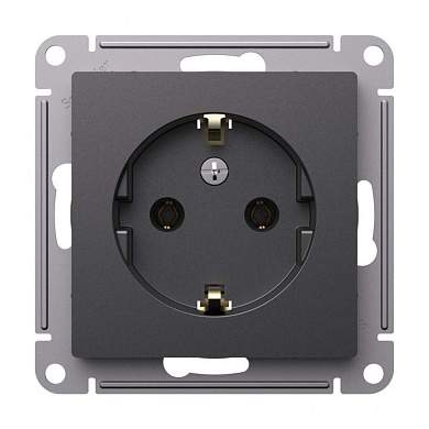 Systeme Electric AtlasDesign мех. роз. СУ 1 мест., земля, 16А, БАЗАЛЬТ ATN001443 (5!) (арт. 859727)