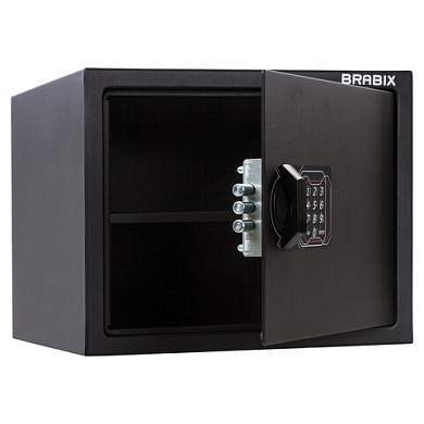 Сейф мебельный BRABIX "SF-280EL", 280х350х300 мм, электронный замок, черный, 291149, S103BR212414 (арт. 291149)