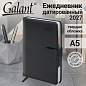 Ежедневник датированный 2027, А5, 148х218 мм, GALANT "Ritter", под кожу, черный, 118079 (арт. 118079)