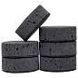 Губки для посуды OVAL BLACK 95х65х35 мм КОМПЛЕКТ 6 шт., КРУПНОПОРИСТЫЙ поролон/абразив LAIMA, 608649 (арт. 608649)