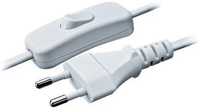 Navigator шнур  для бра NPS-FS-170-2x0.5-WH 1.7м с выкл. белый 61724 (арт. 652925)