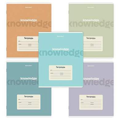 Тетрадь 24 л. BRAUBERG клетка, обложка картон, KNOWLEDGE, 107305 (арт. 107305)