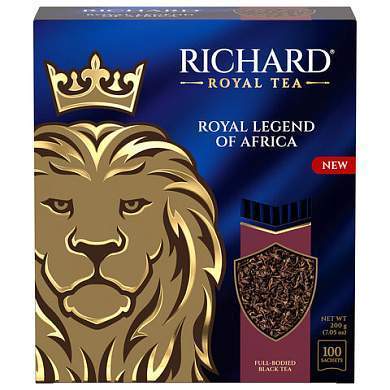 Чай RICHARD "Royal legend of Africa" черный, 100 пакетиков в конвертах по 2 г, 102735 (арт. 624177)