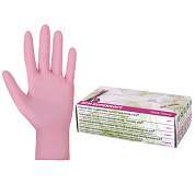 Перчатки нитриловые смотровые SFM Supersoft PINK, 100 пар (200 шт.), размер L (большой), розовые (арт. 631519)