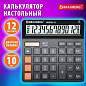 Калькулятор настольный BRAUBERG DIGITAL-12-BK (151х152 мм), 12 разрядов, двойное питание, ЧЕРНЫЙ, 272968 (арт. 272968)
