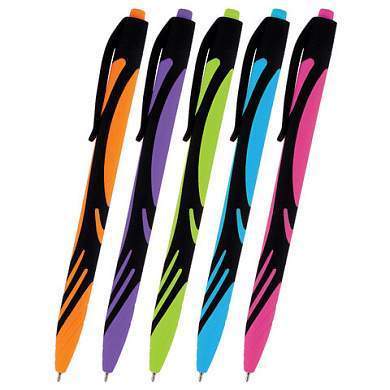 Ручка шариковая автоматическая BRAUBERG ULTRA COLOR NEON, soft-touch, СИНЯЯ, пишущий узел 0,7 мм, линия письма 0,35 мм, 144203 (арт. 144203)