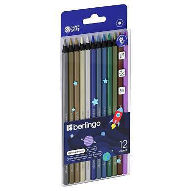 Карандаши цветные металлик Berlingo "SuperSoft. Metallic", 12цв., заточен., европодвес (арт. 297246)