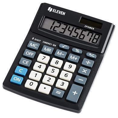 Калькулятор настольный Eleven Business Line CMB801-BK, 8 разрядов, двойное питание, 102*137*31мм, черный (арт. 339197)