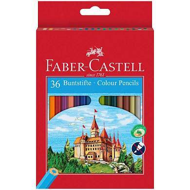 Карандаши цветные Faber-Castell "Замок", 36цв., шестигр., заточ., картон, европодвес (арт. 286243)