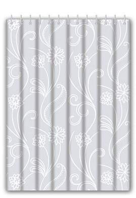 Haiba Штора для ванной комнаты, 180-180 см, 12 колец, полиэтилен, белый/узор, HB75001 (арт. 812669)