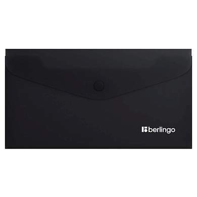 Папка-конверт на кнопке Berlingo "Soft Touch", C6, 200мкм, софт-тач, черная (арт. 369441)