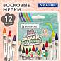 Восковые мелки BRAUBERG "МИЛЫЕ КОТЫ", НАБОР 12 цветов, 273229 (арт. 273229)