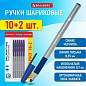 Ручки шариковые с грипом BRAUBERG "i-STICK POINT", НАБОР 10+2 ШТ., СИНИЕ, линия письма 0,35 мм, блистер,144025 (арт. 144025)