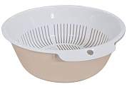 Миска-дуршлаг Bergamo 3л круглая, бежевый 221118327/01 Homver (арт. 799333)