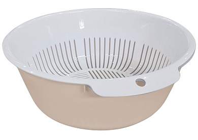 Миска-дуршлаг Bergamo 3л круглая, бежевый 221118327/01 Homver (арт. 799333)