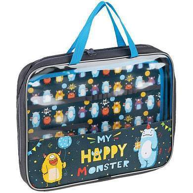 Папка с ручками А4 ArtSpace "Happy Monster", полиэстер, на молнии, 50мм (арт. 331230)