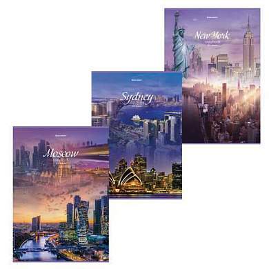 Тетрадь А4, 80 л., BRAUBERG, скоба, клетка, обложка картон, "City", 404045 (арт. 404045)