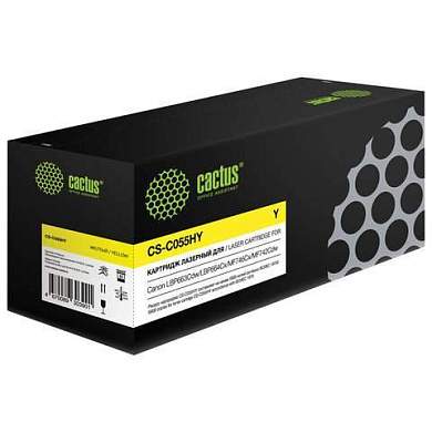 Картридж лазерный CACTUS (CS-C055HY) для Canon LBP663Cdw/664Cx/MF746Cx/742Cdw, желтый, ресурс 5900 страниц (арт. 364057)