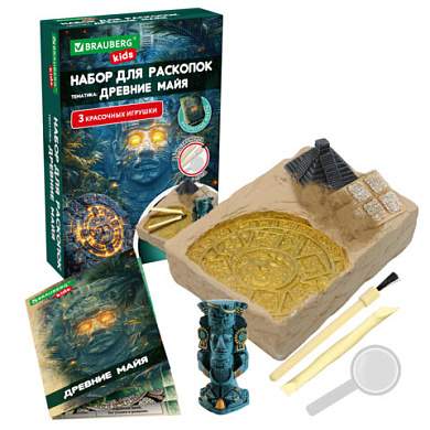 Набор для раскопок "Древние Майя" 16х23 см, инструменты, BRAUBERG KIDS, 665940 (арт. 665940)