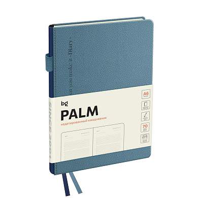 Ежедневник недатированный, А6, 136л., твердый переплет, кожзам, BG "Palm. Steel blue", голубой (арт. 369927)