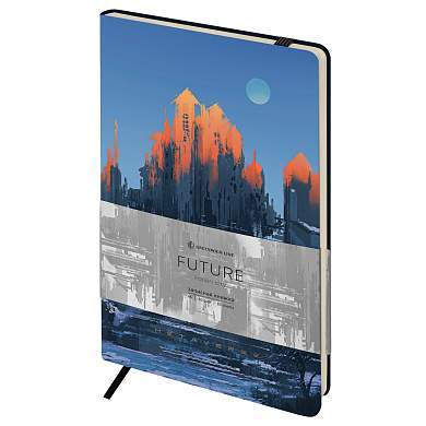 Записная книжка А5 80л. ЛАЙТ, кожзам, Greenwich Line "Future. Fallen city", с резинкой, тиснение фольгой, блок в линию (арт. 358005)