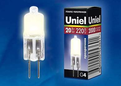 Uniel JC G4 220V 20W прозрачная JC-220/20/G4 CL (арт. 198552)