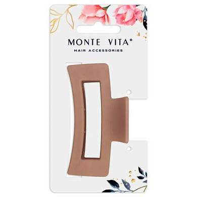 Краб для волос 8,5 см, soft-touch, коричневый, MONTE VITA, 457001 (арт. 457001)