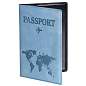 Обложка для паспорта "Passport Map", мягкая экокожа, голубая, STAFF, 238877 (арт. 238877)