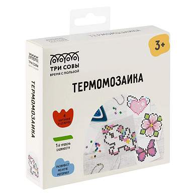 Термомозаика ТРИ СОВЫ "Единорог", набор инструментов и аксессуаров, трафареты, картонная коробка (арт. 362516)