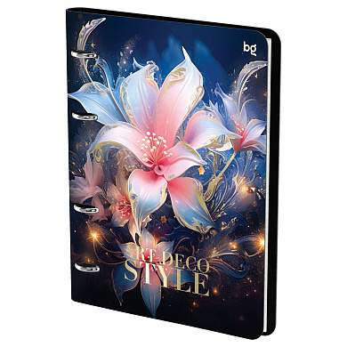 Тетрадь на кольцах А5, 120л., кожзам, BG "Flowers" (арт. 367482)