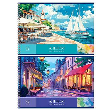 Альбом для рисования 32л., А4, на гребне BG "Пейзажи" (арт. 378703)