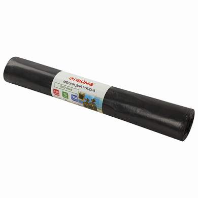 Мешки для мусора 240 л, черные, в рулоне 10 шт., прочные, ПВД 50 мкм, 90х140 см, LAIMA, 605337 (арт. 605337)