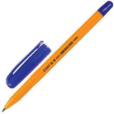 Ручка шариковая STAFF "EVERYDAY BP-247 Orange", СИНЯЯ, шестигранная, корпус оранжевый, линия письма 0,5 мм, 142661 (арт. 142661)