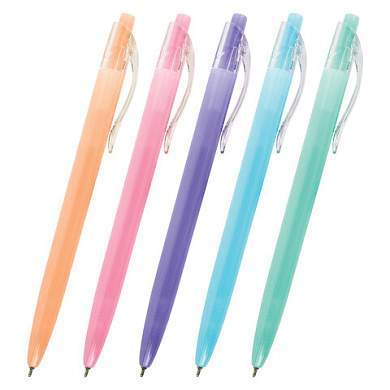Ручка шариковая автоматическая BRAUBERG "PASTEL", СИНЯЯ, корпус ассорти, 0,7 мм, линия письма 0,35 мм, 143456 (арт. 143456)