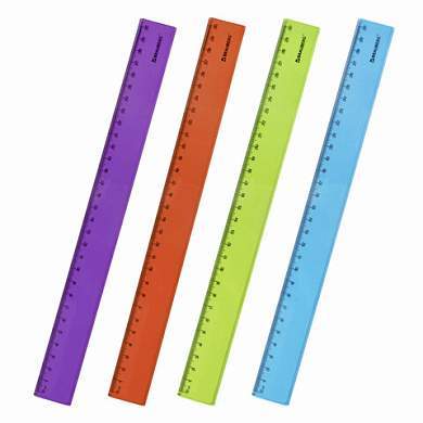 Линейка пластиковая 30 см BRAUBERG "FRUITY", тонированная, ассорти, 210767 (арт. 210767)