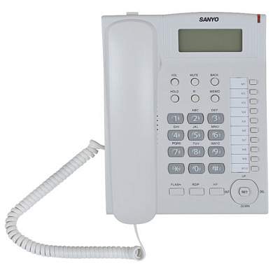 Телефон SANYO RA-S517W, спикерфон, память 30 номеров, тональный / импульсный режим, белый (арт. 263235)
