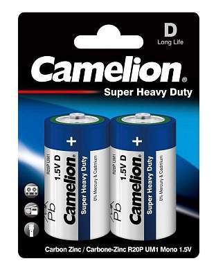 Элемент питания Camelion SUPER BLUE R20/373  BL2 (арт. 228675)