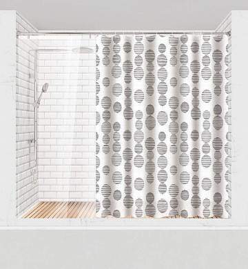 Штора для ванной Дотс 200 (В)*180 (Ш)см, 12 колец, люверсы, PEVA, 75279 Master House (арт. 800240)