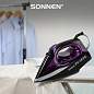 Утюг SONNEN SI-270, 2600 Вт, керамическое покрытие, антикапля, антинакипь, черный/фиолетовый, 455280 (арт. 455280)