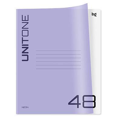 Тетрадь 48л. клетка BG "UniTone. Neon", пластиковая обложка, неон сиреневый (арт. 359080)